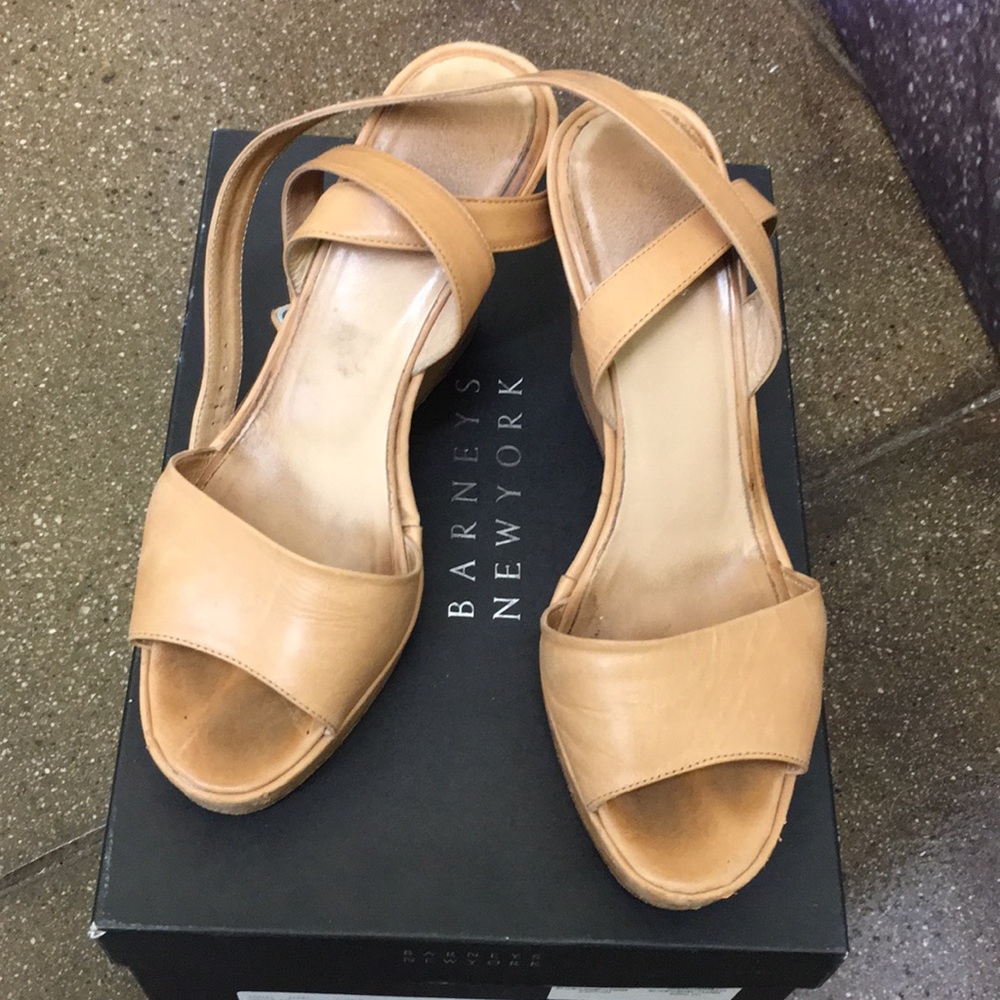 Barneys NewYork camel calf Alice gorgeous sandals